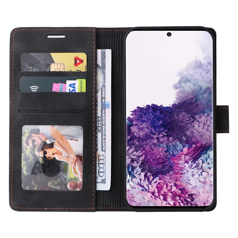Ốp Điện Thoại Da Kiểu Ví Lật Có Đế Cho Samsung S20 Ultra S10 S9 S8 Plus S20 FE
