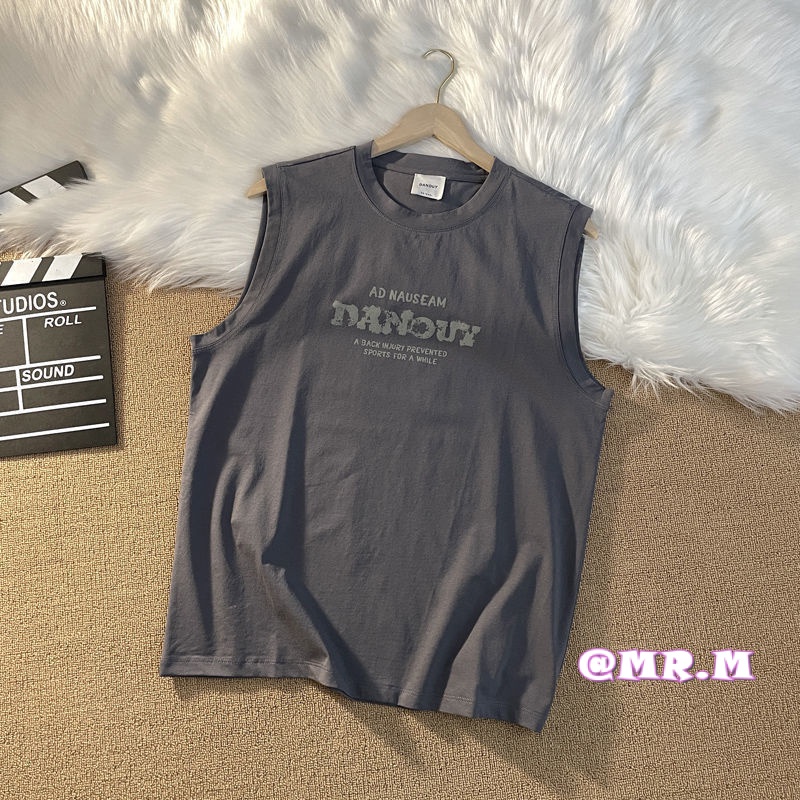 Người đàn ông Vintage in Tank top mùa hè phong cách mới thời trang áo thun không tay