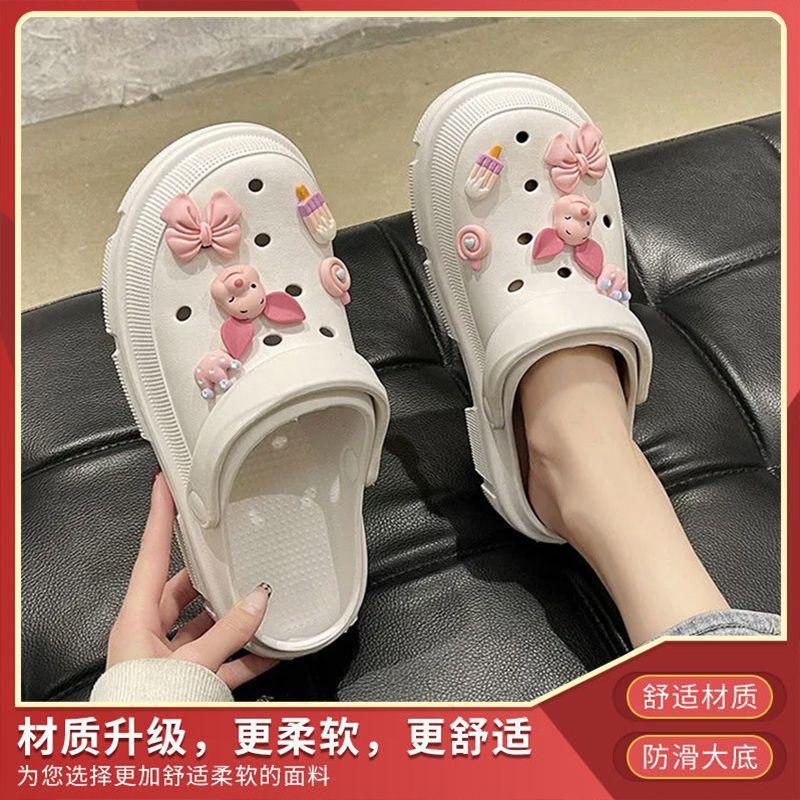 Dép Quai Ngang Đế Xuồng Họa Tiết Sesame Street Dễ Thương Cho Nữ crocs dép bánh mì nữ