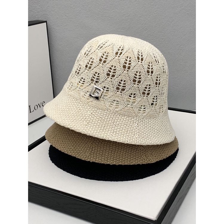 Mũ Bucket Chống Nắng Chống Tia Uv Màu Đen Trơn Thời Trang Xuân Hè 2023 Dành Cho Nữ