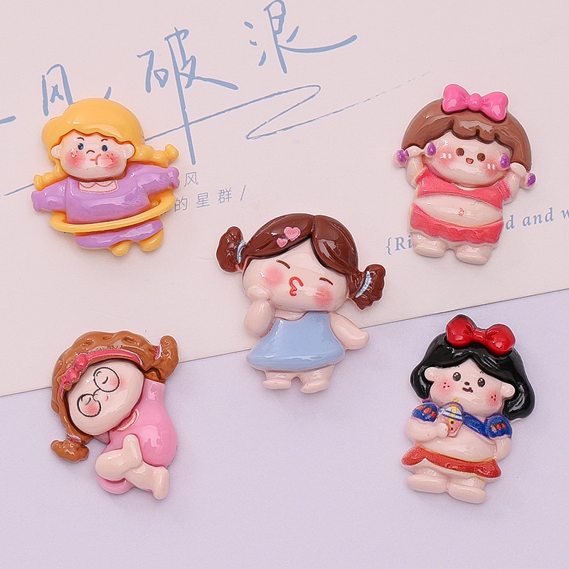 Charm trang trí hình cô gái mũm mĩm dễ thương | charm deco điện thoại kẹp tóc DIY