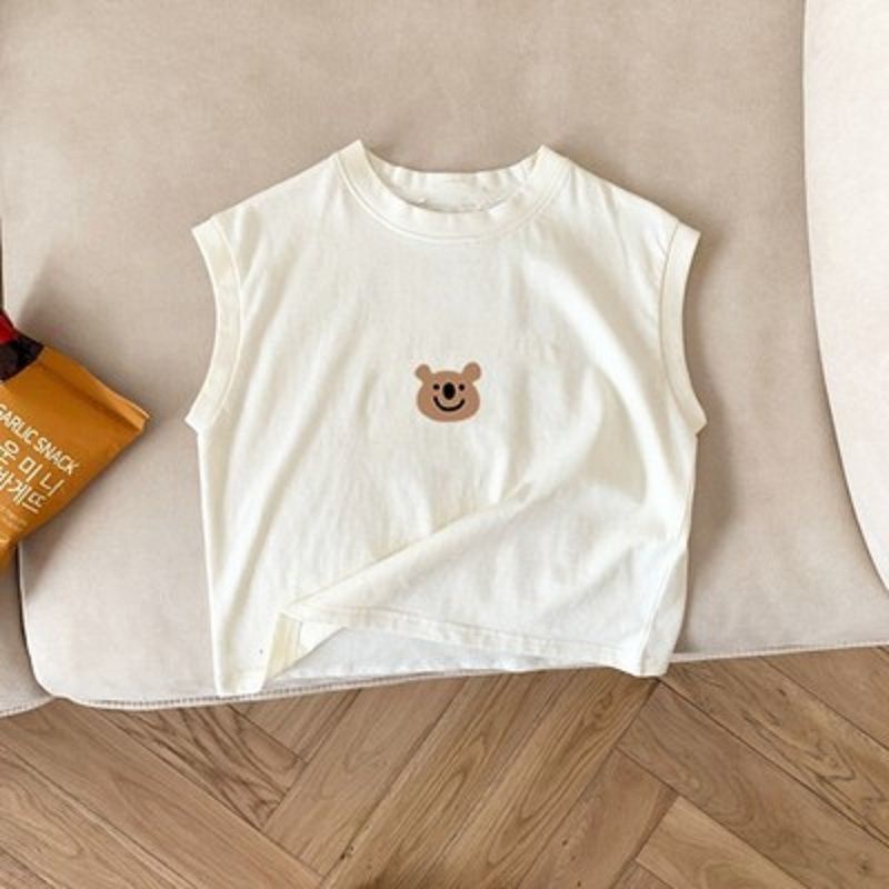 Áo Thun Sát Nách Hình Mặt Gấu, Áo Ba Lỗ Hè Chất Cotton Cao Cấp Cho Bé Từ 6-27kg MOOBABY SHOP