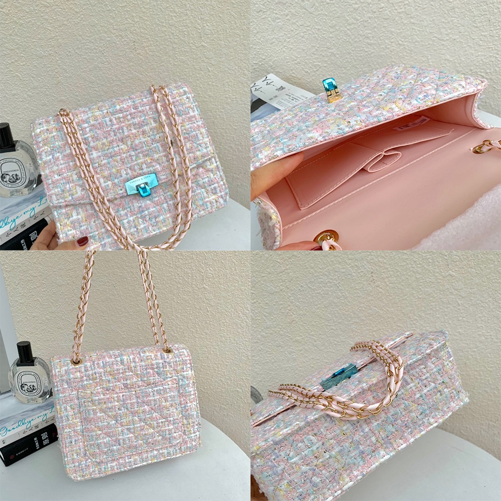 Dây Đeo Túi Xách Bằng Vải Tweed 70150587 Túi Cầm Tay Đẩy Khóa Thời Trang 70781639 70781538
