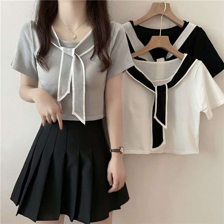 Áo Thun Thiết Kế Mỏng Phong Cách Preppy Thời Trang Mùa Hè Hàng Mới 2023