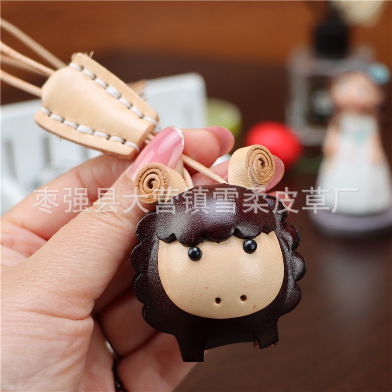 Móc Khóa Dây Da Bò Nhiều Lớp Trang Trí Hình Cung Hoàng Đạo