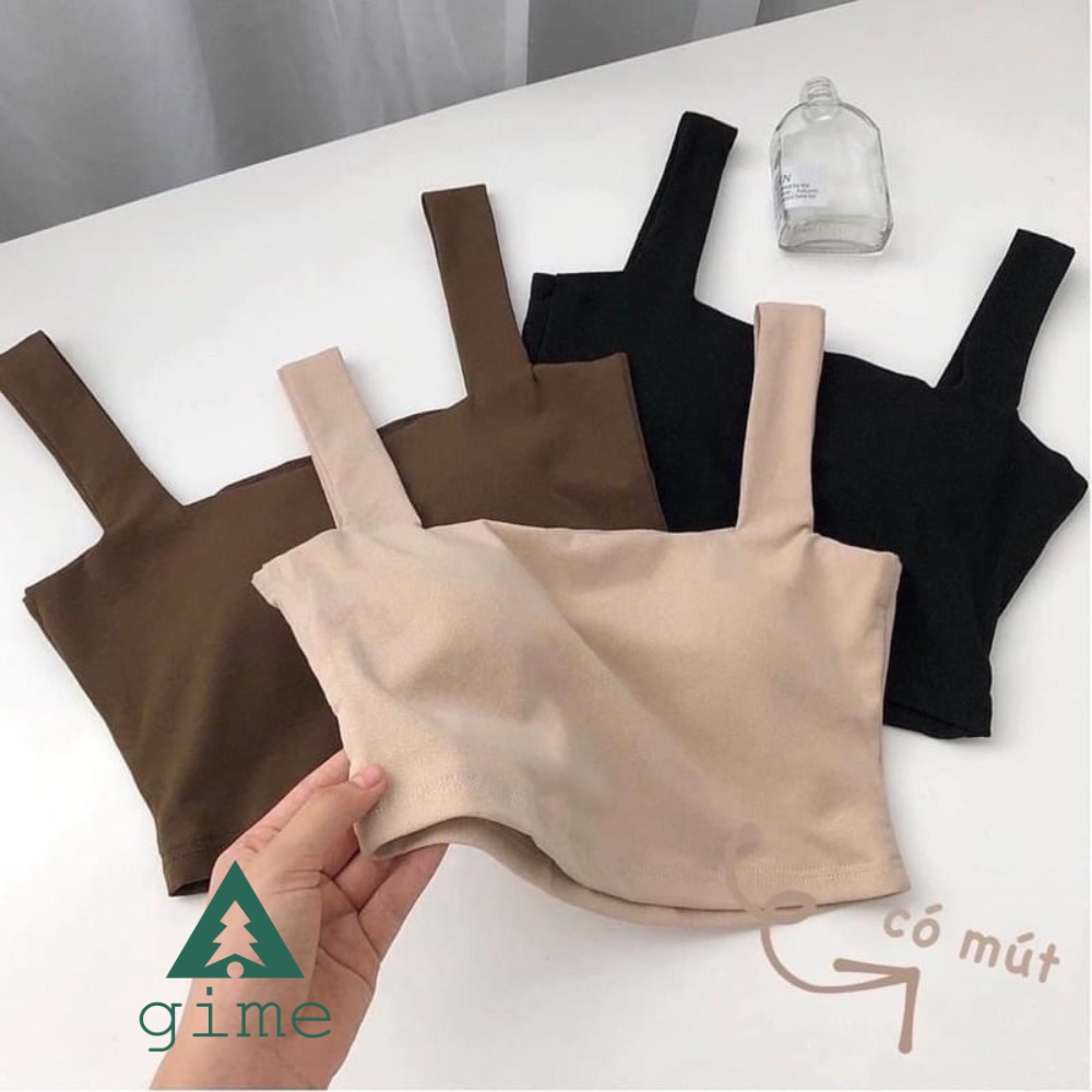 Áo 2 dây bản to , áo 2 dây croptop  chất Zip cao cấp co dãn 4 chiều màu đen màu trắng - không mút