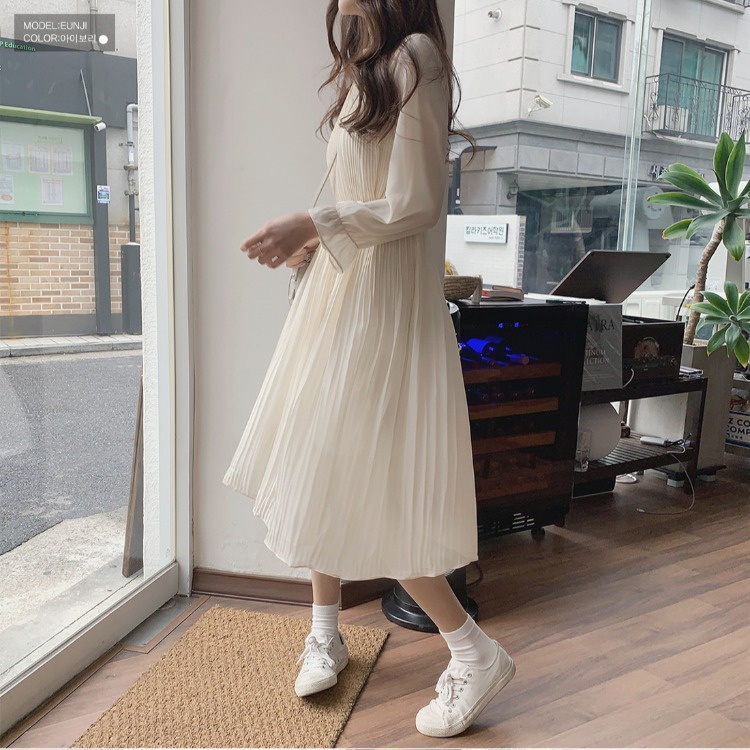 Đầm nữ dài tay nhẹ nhàng cho các nàng công sở