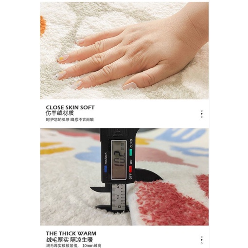 Thảm Bông Tròn Mềm Mại Dày Dặn Chống Trượt Họa Tiết Hoạt Hình Cho Phòng Ngủ / Phòng Khách