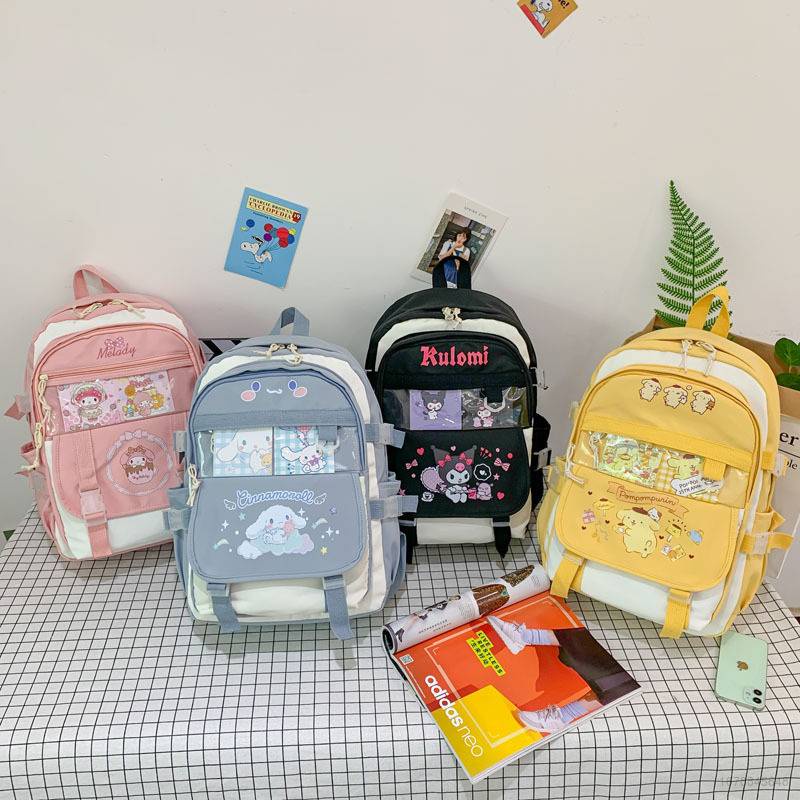 Ba Lô Học Sinh Sanrio mymelody Kuromi Cinnamon Sức Chứa Lớn Thoáng Khí Đa Năng
