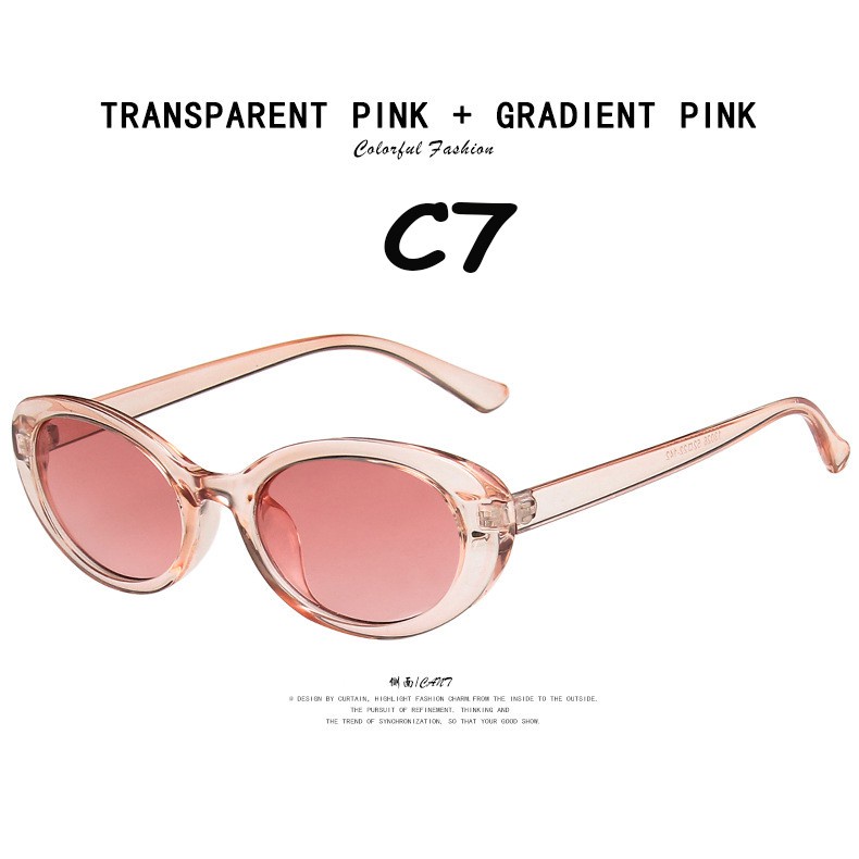 Kính Mát Gọng oval Phong Cách retro Thanh Lịch