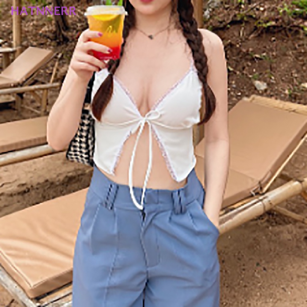 Áo Croptop Hai Dây Màu Trơn Phong Cách Boho Quyến Rũ Cho Nữ Y2k FHS