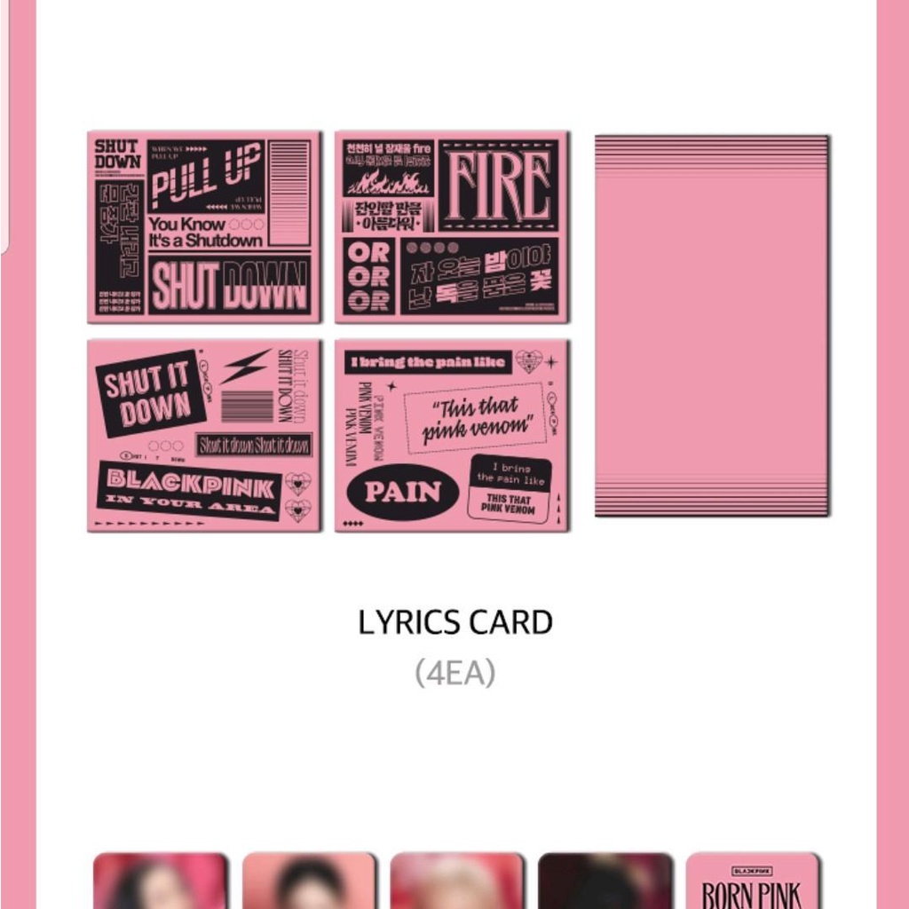 BLACKPINK LYRICS CARD + PHOTOCARD SET