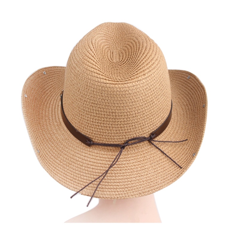 Mũ Cói Cao Bồi Chống Nắng Phong Cách Dân Tộc Phương Tây