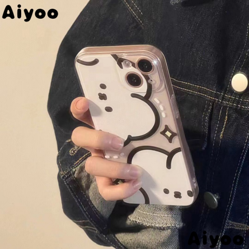 ✅Ốp Điện Thoại Mềm In Hình Thỏ Nửa Mặt Dễ Thương Cho iPhone 14 / 13promax 12 / 11pro xr / 7 / 8Plus