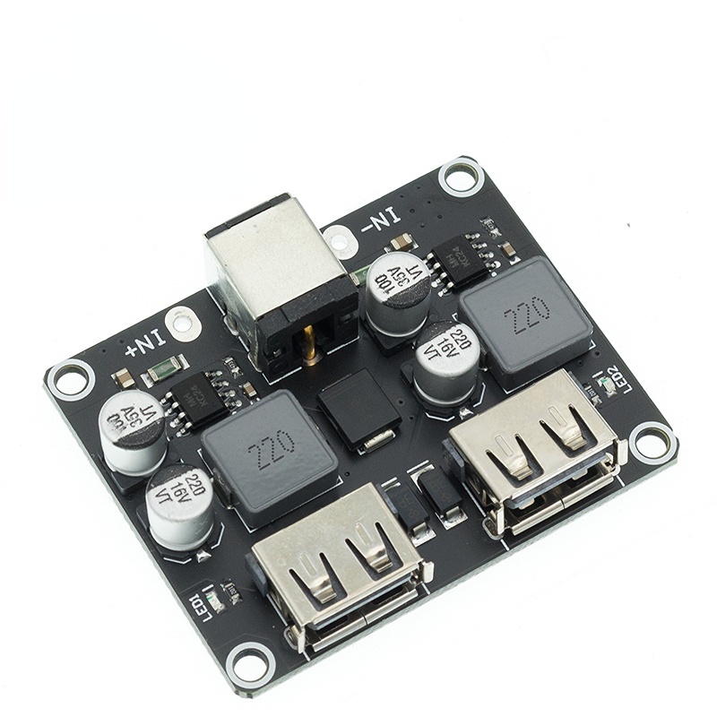 Mô Đun Hạ Áp USB QC3.0 QC2.0 USB DC-DC 6-32V 9V 12V 24V Sang Bảng Mạch Sạc Nhanh 5V