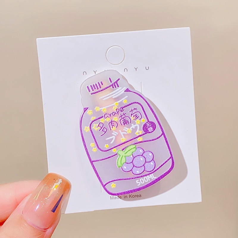 ※LISA※Kẹp Tóc Hình Chai Nước Hoạt Hình Phong Cách Hàn Quốc Dễ Thương