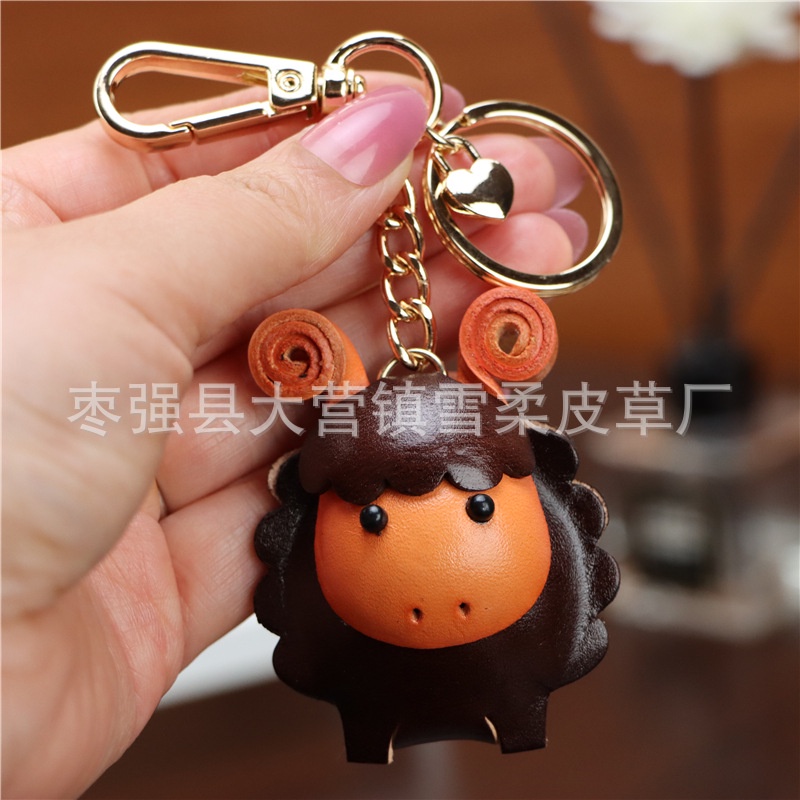 Móc Khóa Dây Da Bò Nhiều Lớp Trang Trí Hình Cung Hoàng Đạo