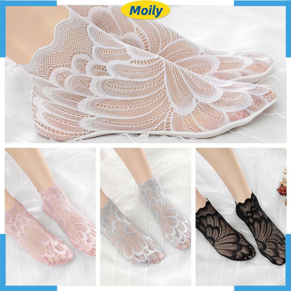 Vớ ren chống trượt cao đến mắt cá chân thời trang cho nữ