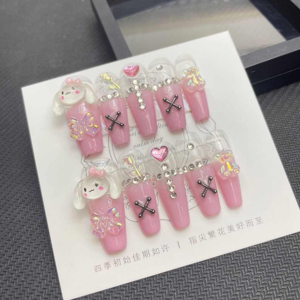 Móng Tay Giả Kuromi Dài Tái Sử Dụng Được Và Tháo Rời Được Cho Học Sinh