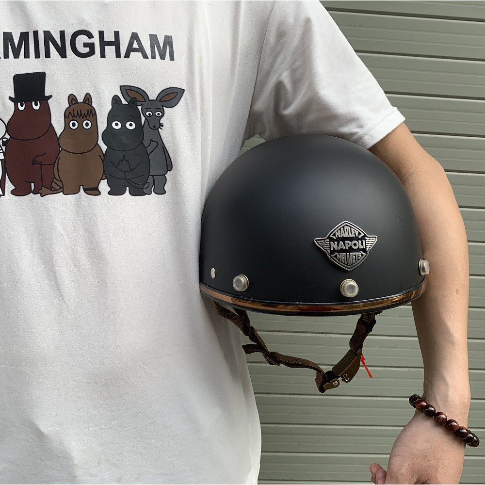 Mũ Bảo Hiểm 1/2 Napoli PUG Version Harley Không Ốp Bảo Hành Chính Hãng 12 Tháng