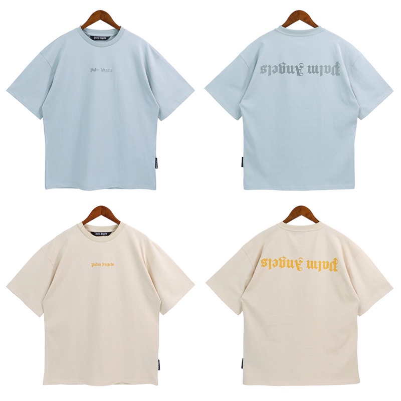 Áo Thun Cặp In Chữ Palm Angels 23SS Màu Sắc Tươi Sáng Thời Trang Mùa Hè 2038
