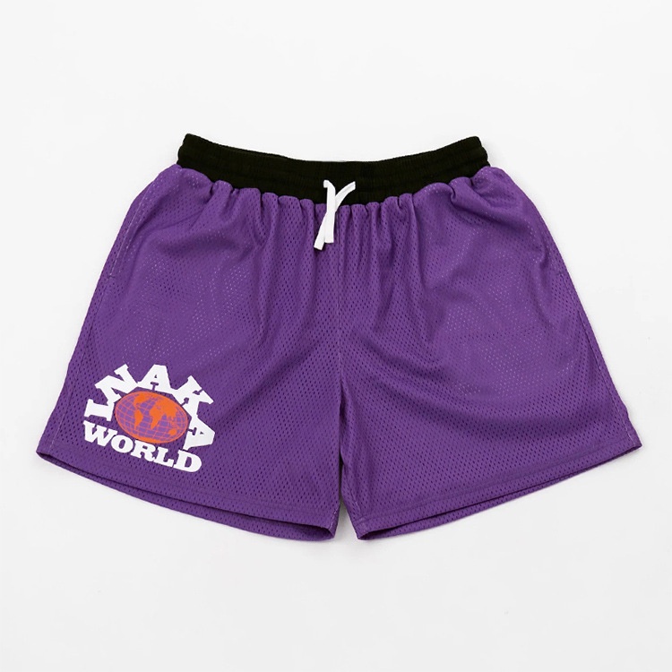 Quần Short Thể Thao Phối Lưới Thoáng Khí Phong Cách Thời Trang Đường Phố Mỹ