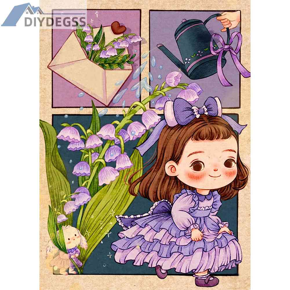 Cuộn Chỉ Thêu Cotton 11CT DIY Hình Cô Gái Nhỏ Xinh Xắn