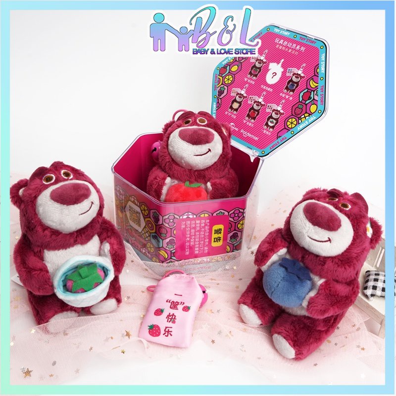 Bộ 3 Gấu Nhồi Bông Hình Trái Dâu / Lotso Ngẫu Nhiên Dễ Thương Dùng Làm Quà Tặng Giáng Sinh / Sinh Nhật / Túi Xách