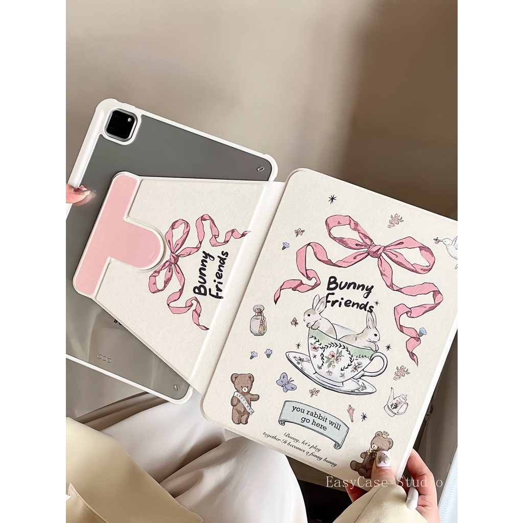 Bao Da Máy Tính Bảng Silicone Chống Bụi Hình Thỏ Cho iPad 2019 10.2 air 4 10.9 9.7-inch Pro 11 18 8 17