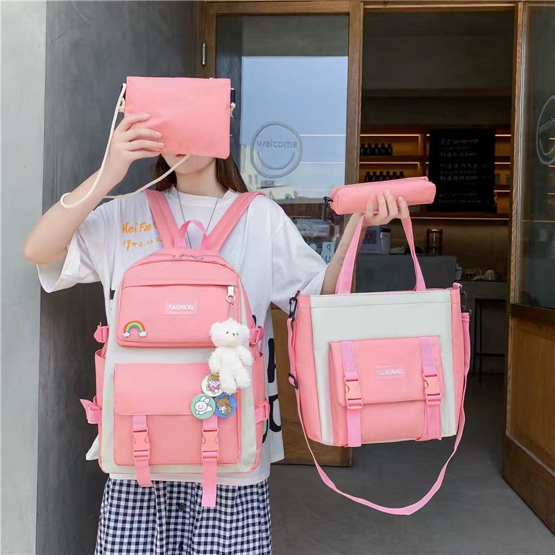 Bộ 3 Món Ba Lô Túi Đựng Bút + Hộp Nhiệt Độ + Túi Đựng Bút Cỡ Lớn Phù Hợp Cho Học Sinh Hàn Quốc Thích Hợp Cho Học Sinh Nur421