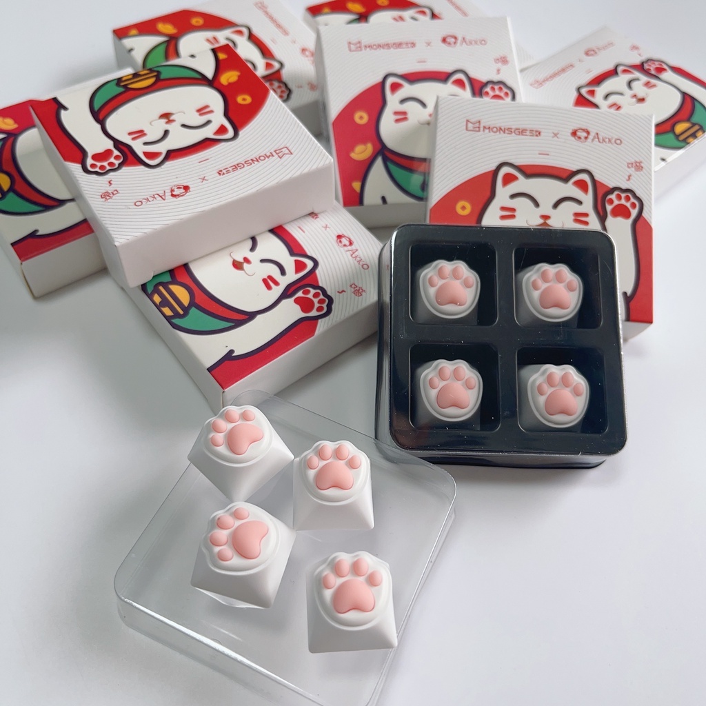 Hộp 4 Nút Bàn Phím Cơ Akko x MonsGeek Bằng Silicon Mềm Thông Dụng