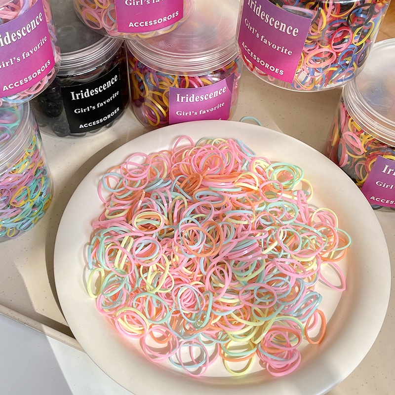 Dây Buộc Tóc Cao Su Màu Kẹo Dùng Một Lần Không Đau Cho Bé Gái