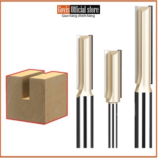 Mũi phay gỗ thẳng CNC lấy nền mũi soi TIDEWAY cốt 6mm và 12mm lắp máy soi cầm tay