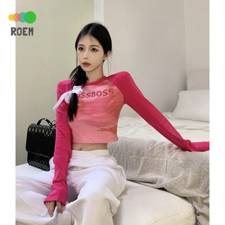 Áo Thun Lửng Tay Dài In Chữ Phong Cách Hàn Quốc Dành Cho Nữ