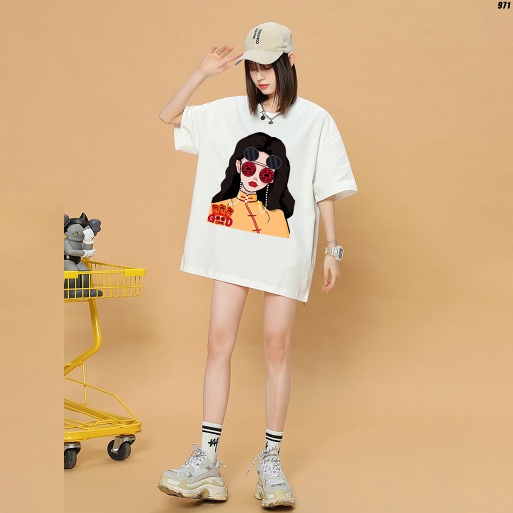 Áo Thun Nữ Form Rộng Tay Lỡ Cô Gái Trung Hoa, Áo Thun Ken T-Shirt 971 | BigBuy360 - bigbuy360.vn