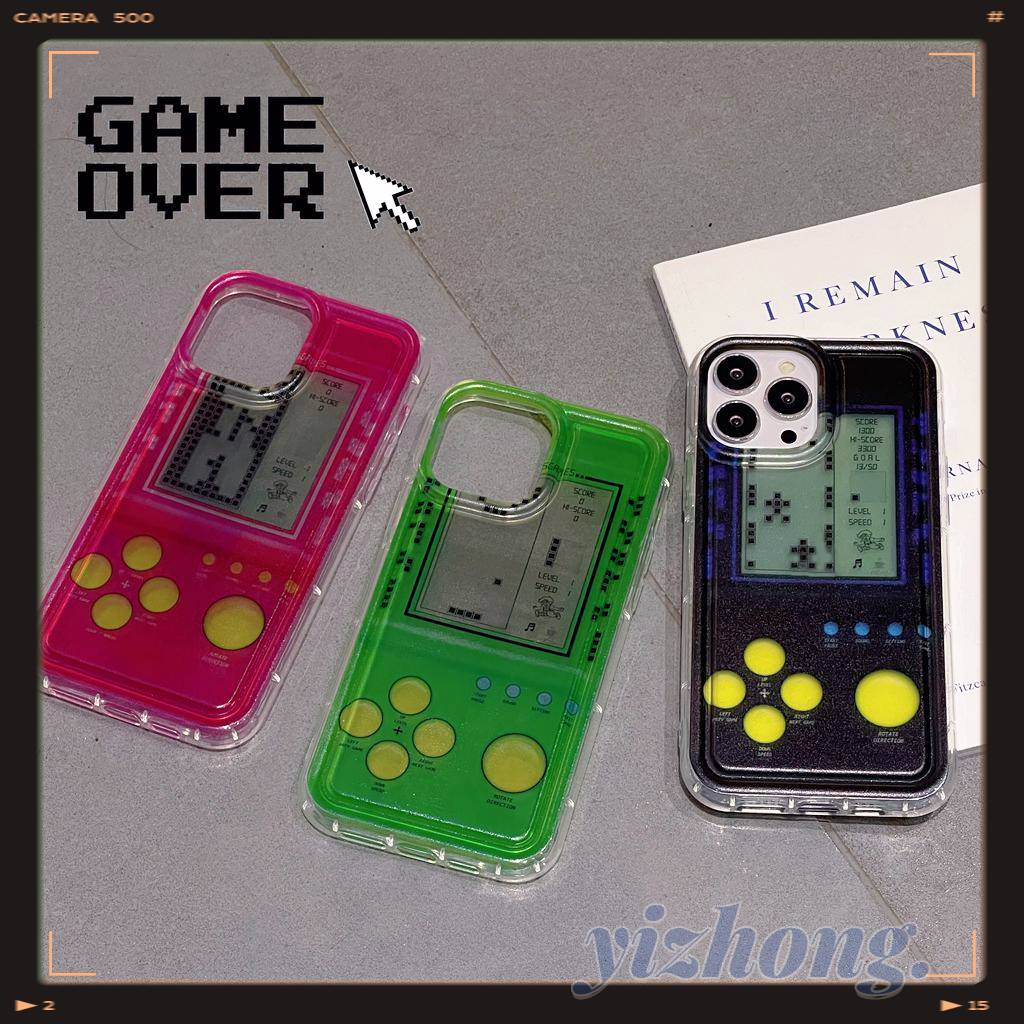 Ốp Điện Thoại TPU Mềm Chống Sốc Chống Trầy Xước Họa Tiết Máy Chơi Game Tetris Cho iphone 14PM 11 12 13 Pro Max
