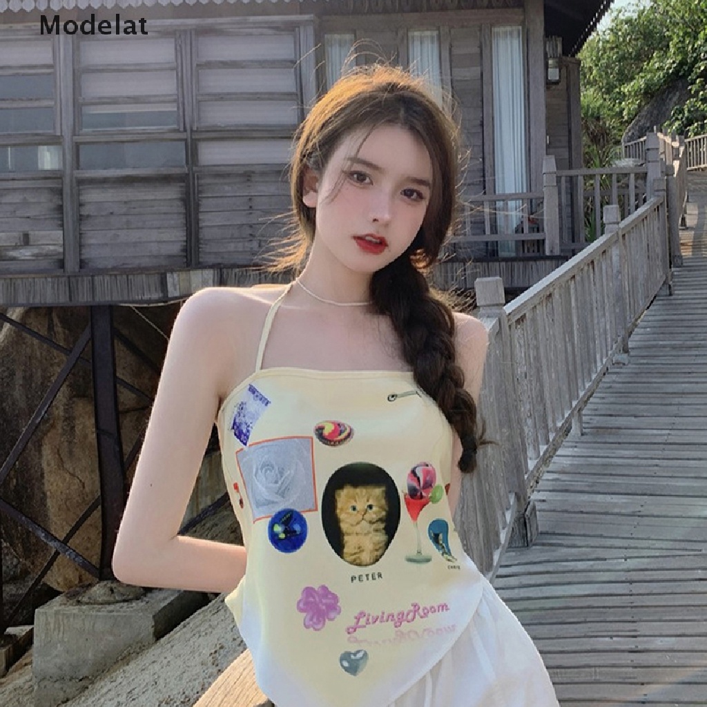 Áo yếm GJCUTE MFC WTD thiết kế hở lưng họa tiết thời trang mùa hè phong cách Hàn Quốc cho nữ | BigBuy360 - bigbuy360.vn