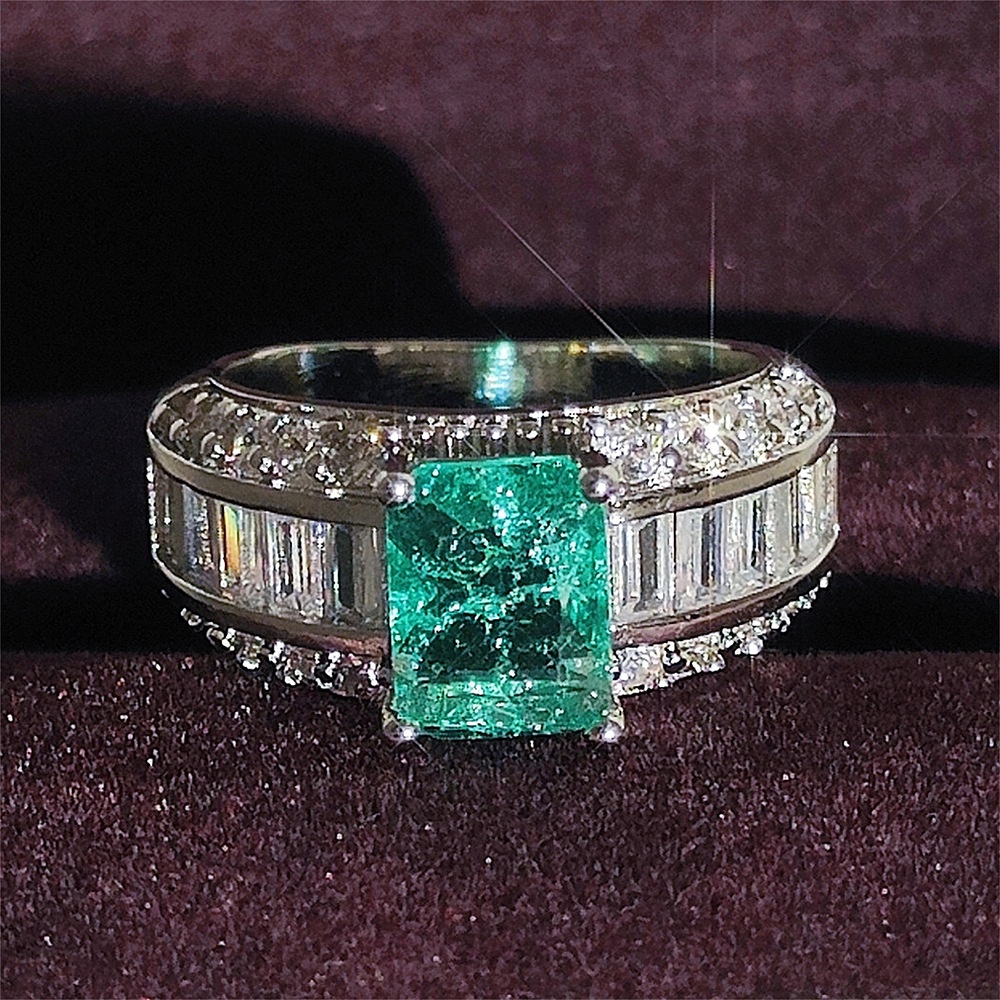 Nhẫn Mặt Vuông Đính Đá Zircon Thời Trang Âu Mỹ Cho Nữ