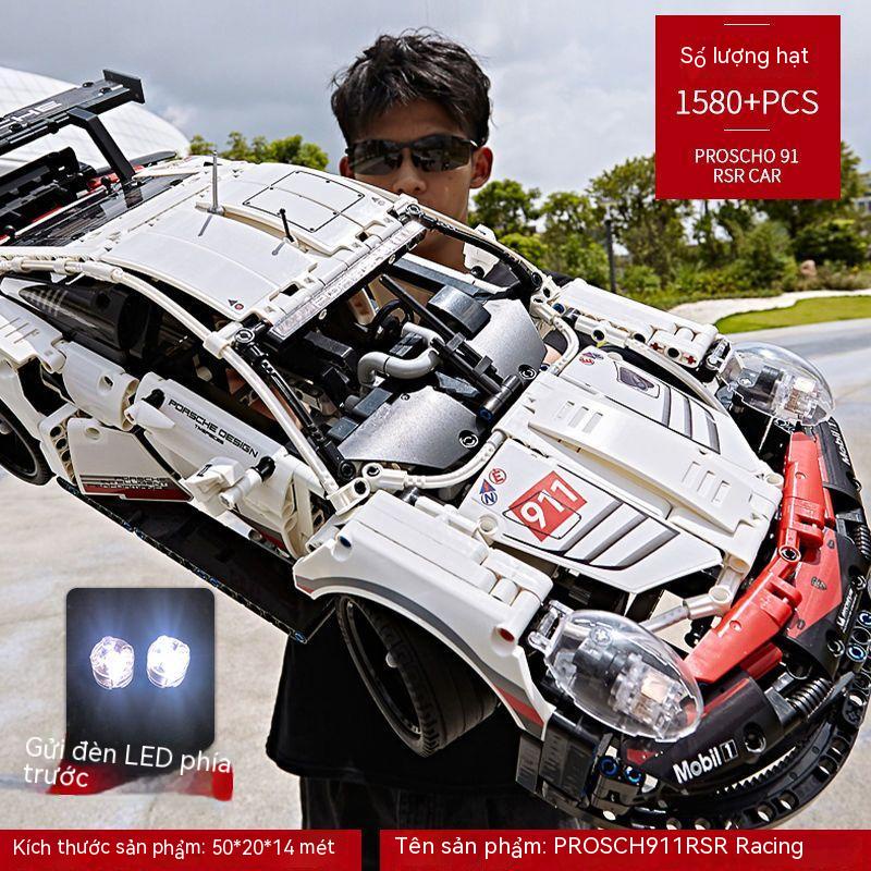 Tương thích Lego lắp ráp Porsche 911RSR mô hình xe điều khiển từ xa quà tặng bé trai khối xây dựng đồ chơi