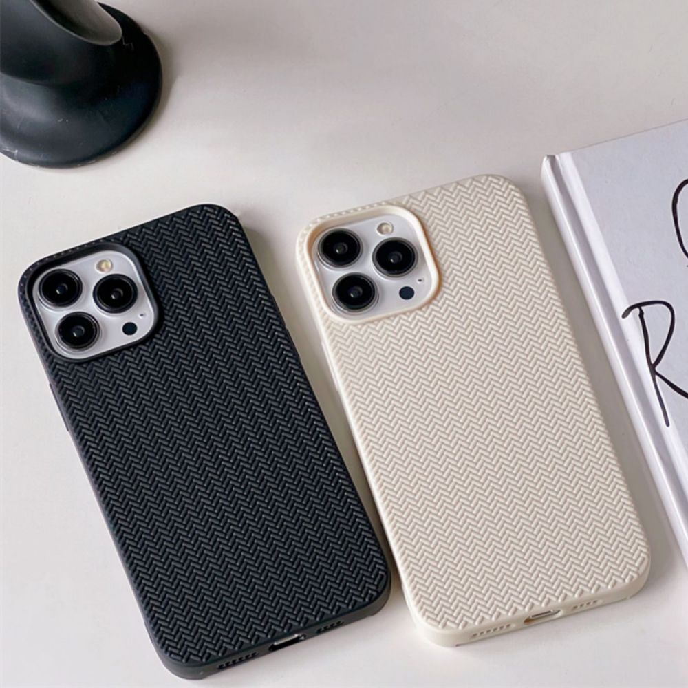 Ốp Điện Thoại TPU Mềm Họa Tiết Đan Len Màu Trơn Chống Trượt Cho IPhone 11 12 13 14 Pro Max 14 Plus X XR 7 8 Plus SE
