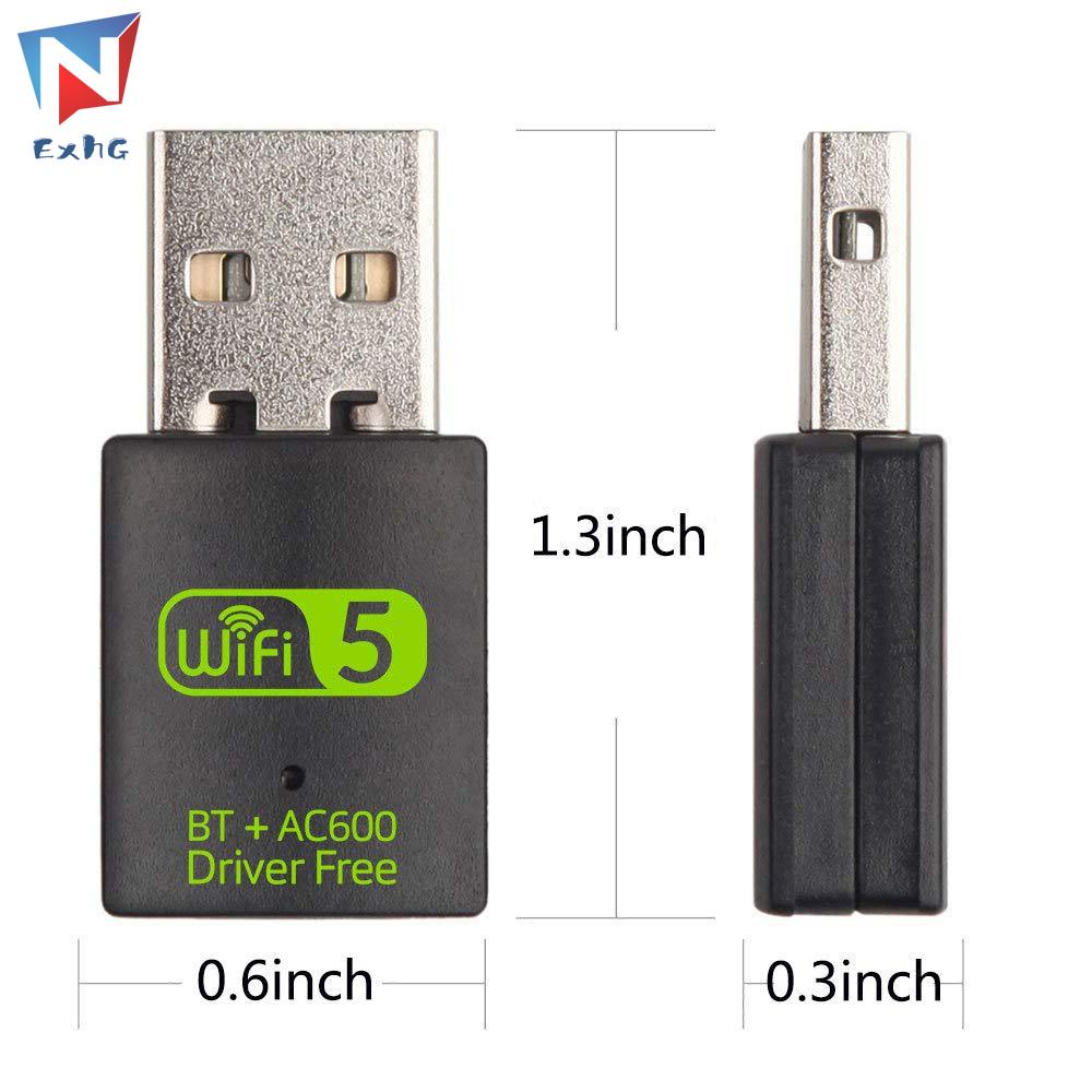 Usb Wifi + BT V5.0 Băng Tần Kép 600M Mini 2.4 / 5GHz Cho PC Laptop