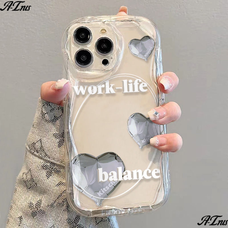 ✅Ốp Điện Thoại Mềm Trong Suốt Chống Sốc In Hình Trái Tim Cho iPhone14 / 13promax 12 / 11 7 / 8p xs / r