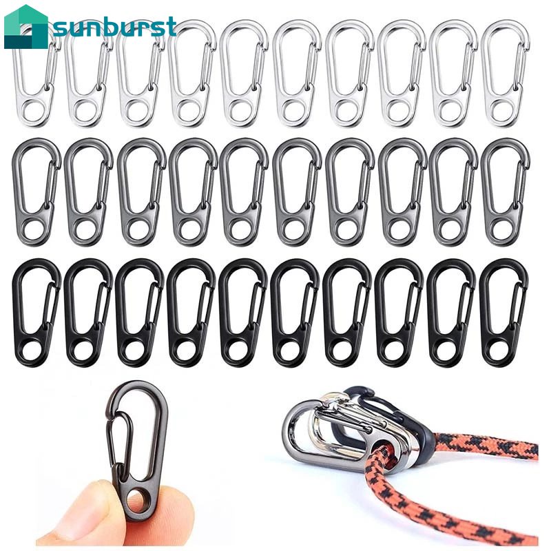 Set 1 / 10 Móc Khóa Carabiner Mini Bằng Hợp Kim Tiện Dụng Khi Đi Cắm Trại