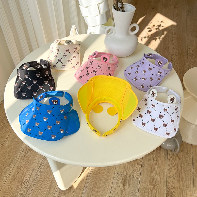 Khung Thành Cho Bé Chất Lượng Cao❤Mũ Lưỡi Trai Nửa Đầu Chống Nắng Tia UV Hình Gấu Dễ Thương Cho Bé