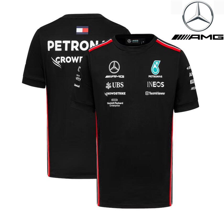 Bộ Quần Áo Đua Xe F1 + Áo Thun Tay Ngắn Unisex In Logo Mercedes AMG Petronas Team F1 2023