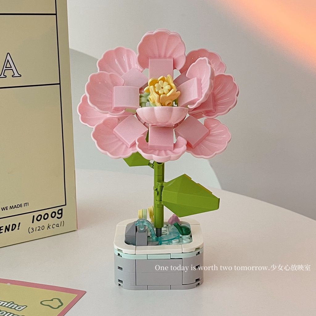 Đồ Chơi Lắp Ráp Chậu Hoa Dễ Thương Dùng Làm Quà Tặng Sinh Nhật