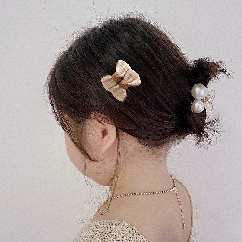 Set 10 Kẹp Tóc Nơ In Họa Tiết Hoa / Chấm Bi Dễ Thương Cho Bé Gái