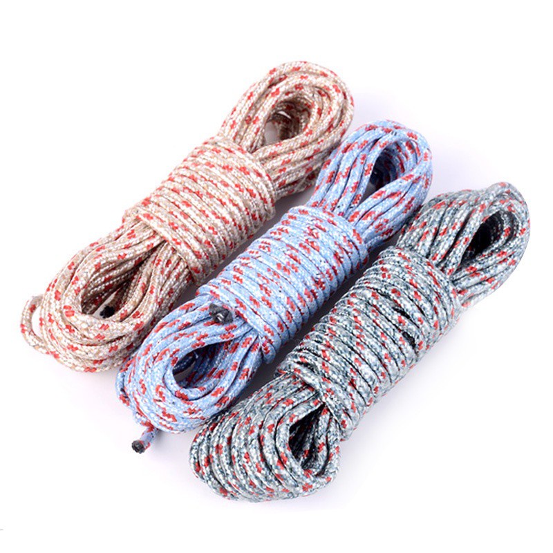 Cuộn dây dù paracord tròn 10m bản 4mm dây thừng 7 lõi chịu lực phơi đồ quần áo buộc lều trại bạt, mắc võng, cột chở hàng
