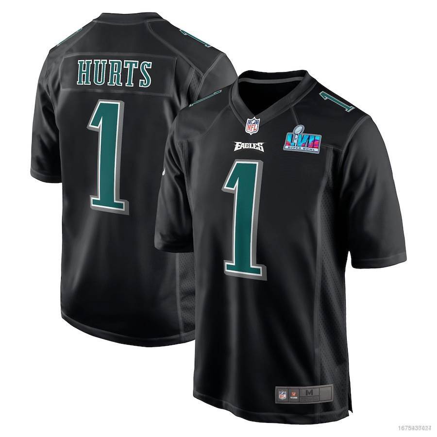 Áo Thun Thể Thao NP2 2023 NFL Super Bowl LVII Philadelphia Eagles Jersey Phiên Bản Màu Đen PN2