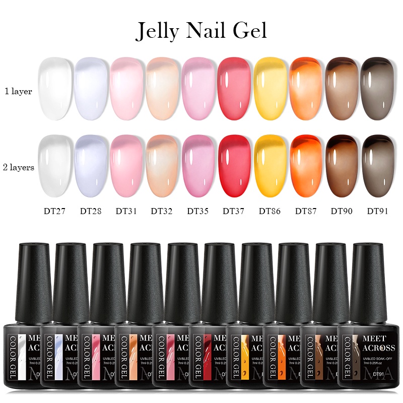 Gel sơn móng tay MTSSII MEET ACROSS UV màu nude hồng bán vĩnh viễn 7ml